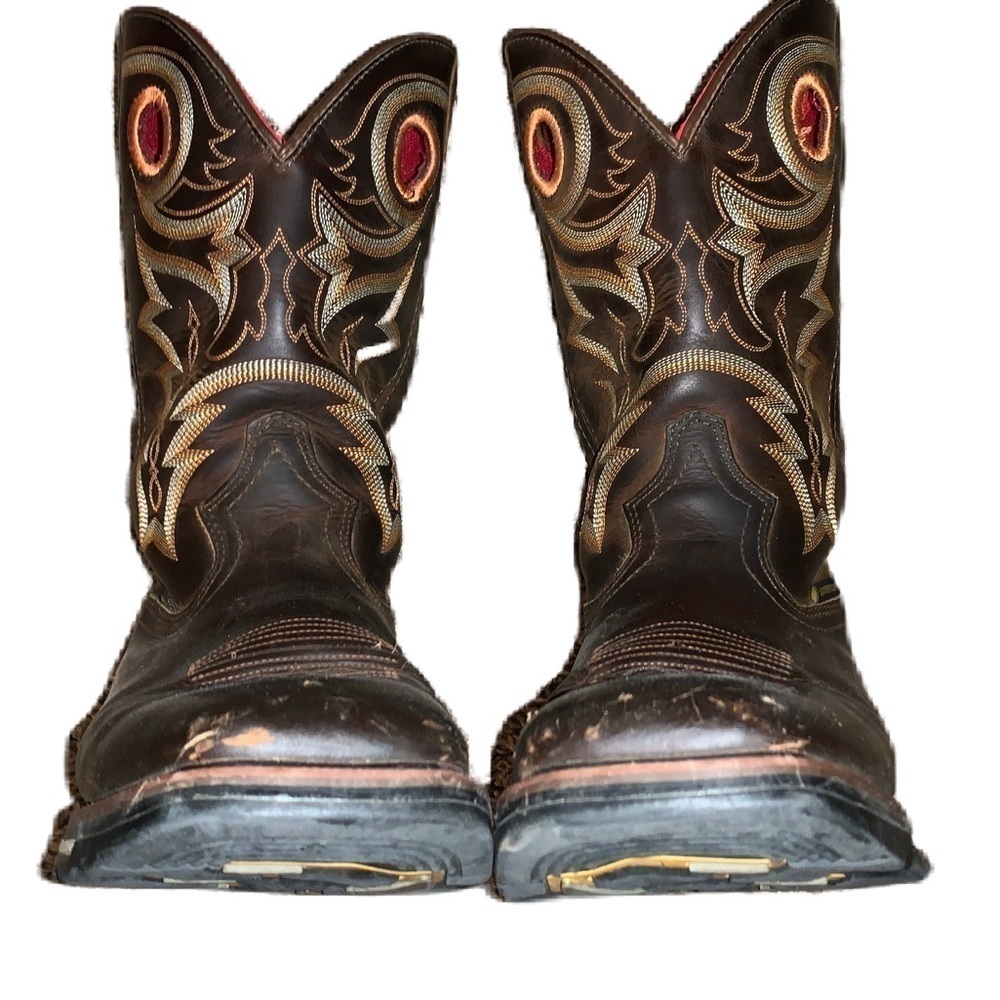 R Watson 12D Cowboy Western Leather Work Boots Waterproof Composite Square Toe - Picture 4 of 10